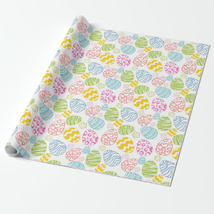 Papel De Regalo Ilustracion de Huevos de Pascua feliz Pascua