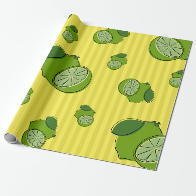Papel De Regalo Ilustración de limas (Desenrollado)