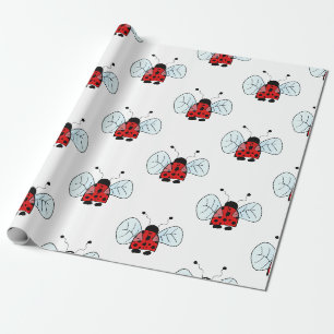 Papel De Regalo Ilustración de Mariquita Adorable