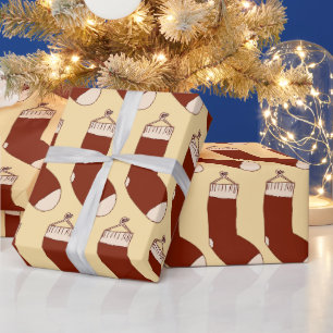 Papel De Regalo Ilustración de medias de Navidad.