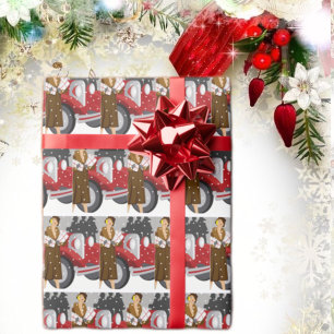 Papel De Regalo Ilustración de moda de invierno vintage elegante d