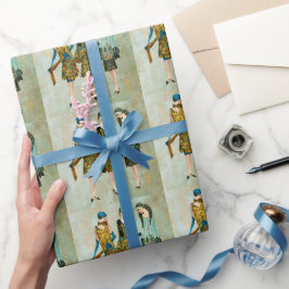 Papel De Regalo Ilustración de moda vintage de los años 30
