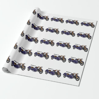 Papel De Regalo Ilustración de motocicleta púrpura con sidecar