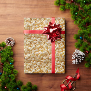 Papel De Regalo Ilustración de palomitas de maíz doradas y crema e
