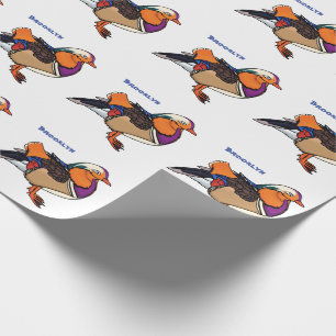 Papel De Regalo Ilustracion de pato de mandarina colorida