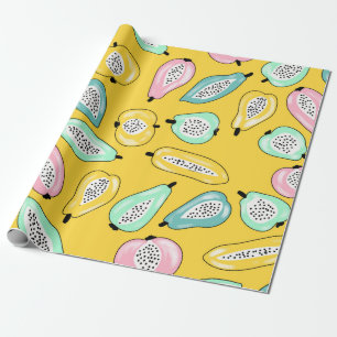 Papel De Regalo Ilustracion de patrón de impresión de frutos tropi