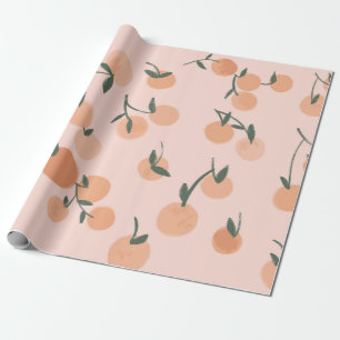 Papel De Regalo Ilustracion de patrón de naranja o cerezo a mano a