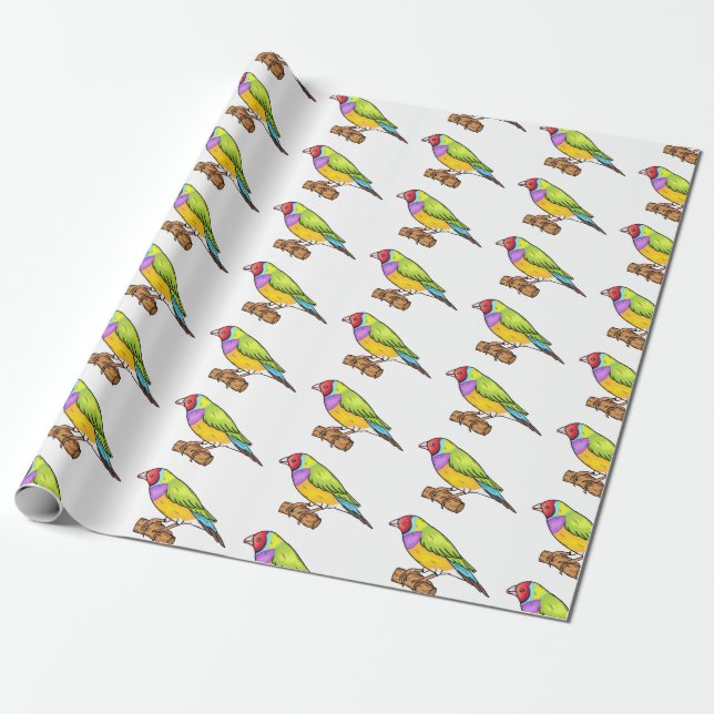 Papel De Regalo Ilustracion de personalizado de aves silvestres de (Desenrollado)