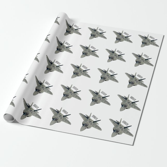 Papel De Regalo Ilustracion de personalizado de aviones de combate (Desenrollado)