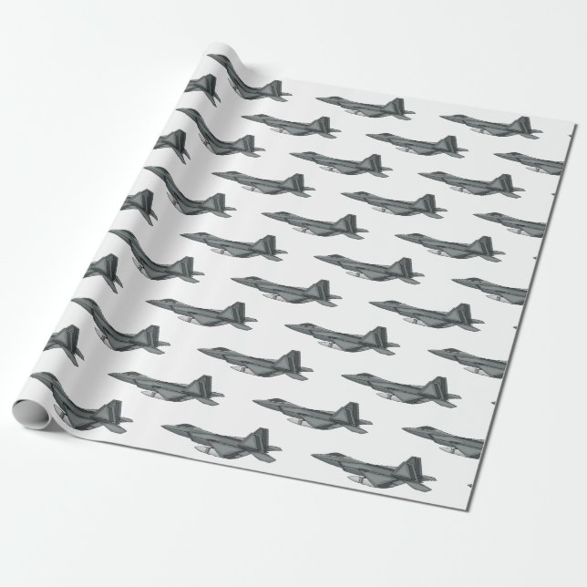 Papel De Regalo Ilustracion de personalizado de aviones de combate (Desenrollado)