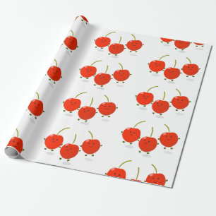 Papel De Regalo Ilustracion de personalizado de cerezas rojas de s