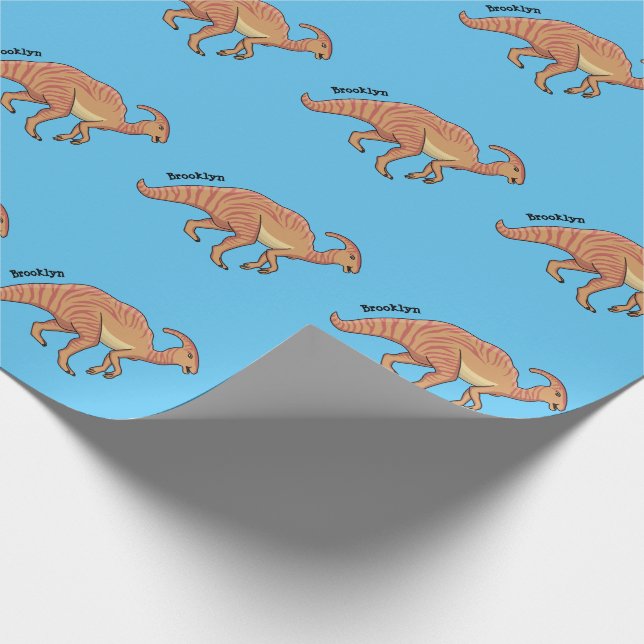 Papel De Regalo Ilustracion de personalizado de dinosaurios de par (Esquina)