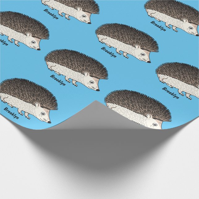 Papel De Regalo Ilustracion de personalizado de hedgehog espinoso (Esquina)
