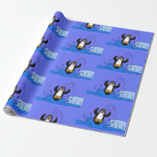 Papel De Regalo Ilustracion de personalizado de pingüino puenteado
