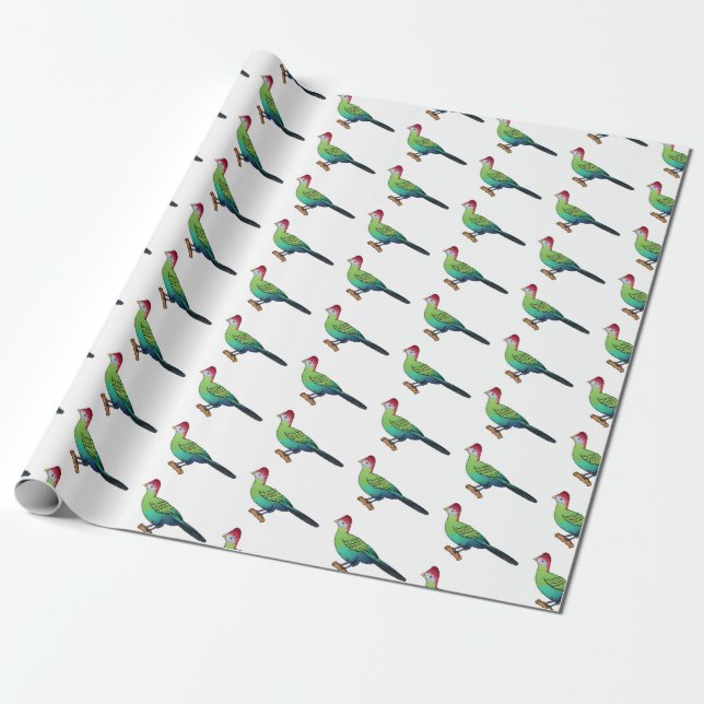 Papel De Regalo Ilustracion de personalizado de turaco de crema ro (Desenrollado)