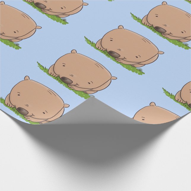 Papel De Regalo Ilustracion de personalizado de wombat para bebé l (Esquina)