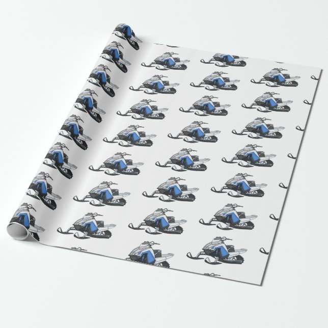 Papel De Regalo Ilustracion de personalizado para motos de nieve (Desenrollado)
