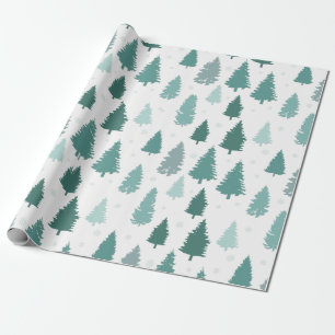 Papel De Regalo Ilustración de pinos de Navidad con patrón