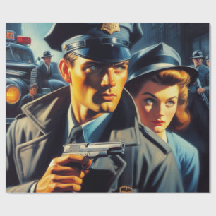 Papel De Regalo Ilustracion de policía de pulpa de cosecha
