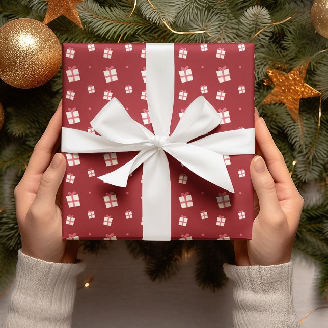 Papel De Regalo Ilustracion de regalo de Navidades rojos Holliday (Subido por el creador)