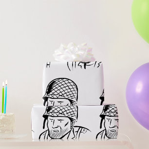 Papel De Regalo Ilustración de soldado americano