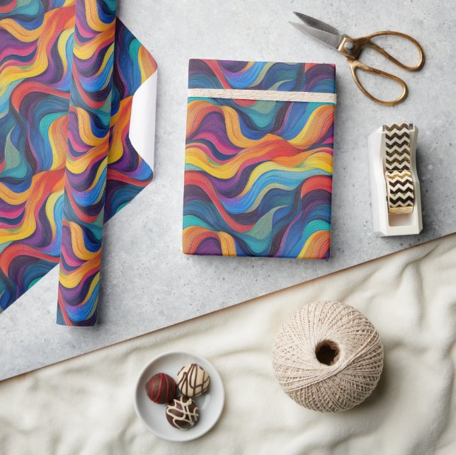 Papel De Regalo Ilustracion de tapiz abstracto vibrante 2D (Artesanía)