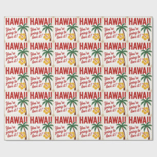 Papel De Regalo Ilustración de viaje de las Islas Hawaianas Retro 