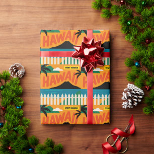 Papel De Regalo Ilustración de viaje de las Islas Hawaianas Retro 