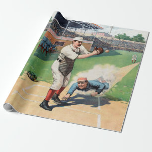 Papel De Regalo Ilustracion del béisbol del vintage