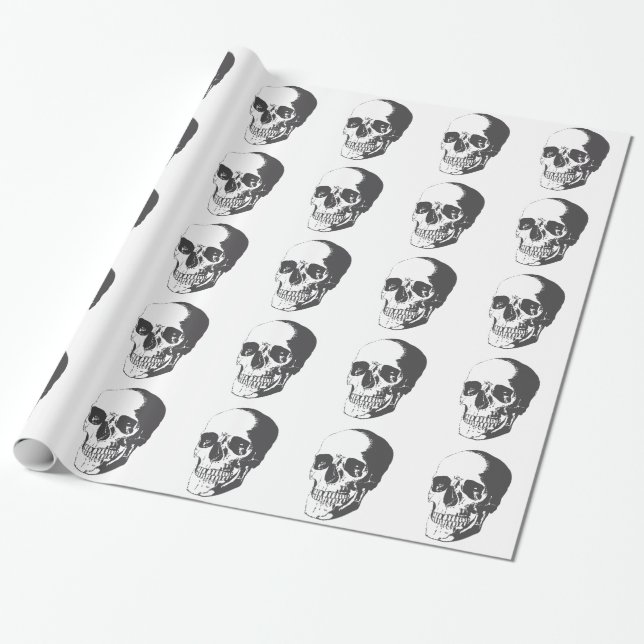Papel De Regalo Ilustracion del cráneo (Desenrollado)