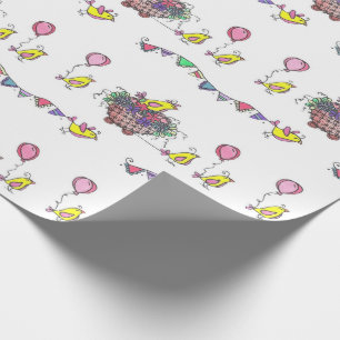 Papel De Regalo Ilustracion del desfile de aves de celebración