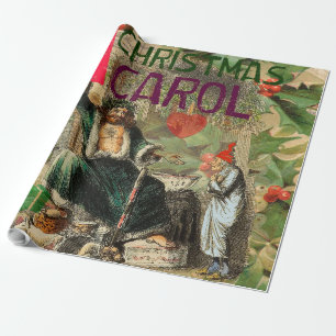 Papel De Regalo Ilustración del Fantasma del Navidad Presente Scro