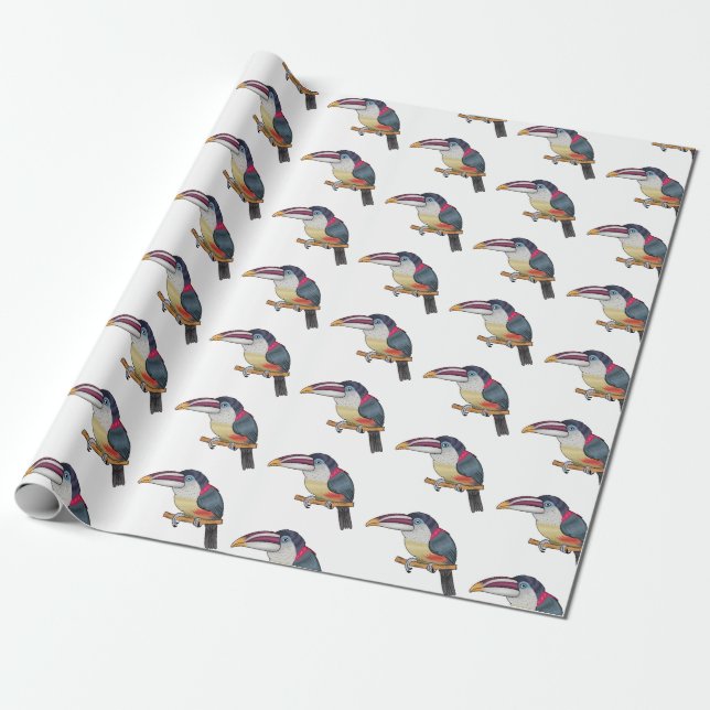 Papel De Regalo Ilustracion del personalizado de aves de Curl cres (Desenrollado)