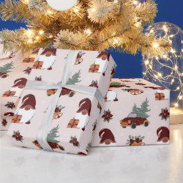 Papel De Regalo Ilustración divertida de gnomo de Navidad