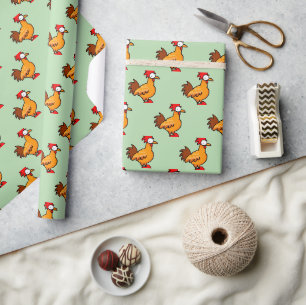 Papel De Regalo Ilustración divertida de pollo de dibujos animados