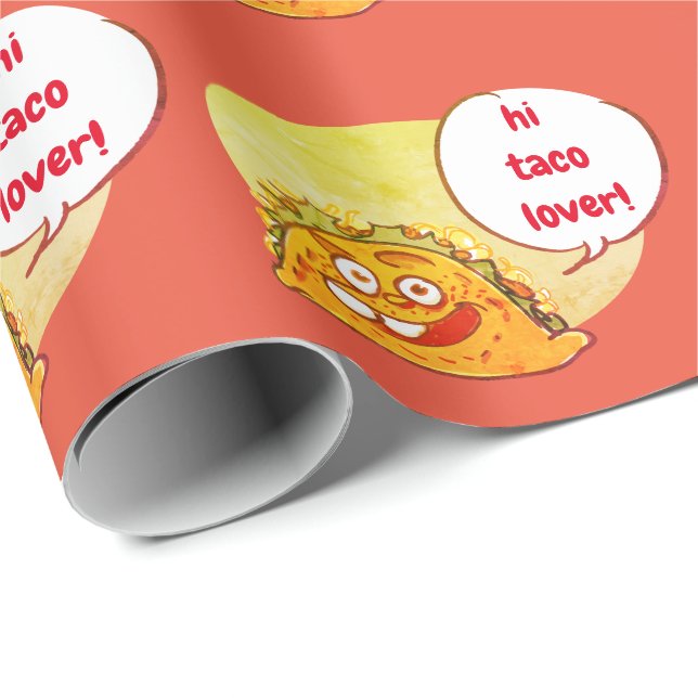Papel De Regalo ilustracion divertido estilo personalizado taco (Esquina del rollo)