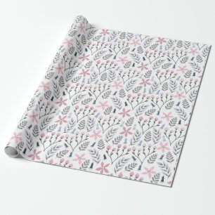 Papel De Regalo ilustracion floral de Bonito que cae botánico
