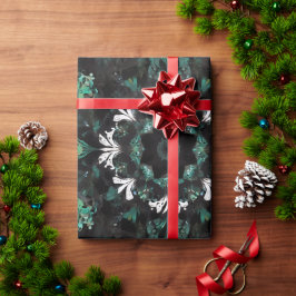 Papel De Regalo Ilustracion Floral verde azul de Mandela