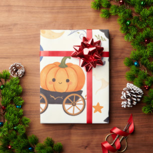 Papel De Regalo Ilustración infantil de acuarela de Halloween