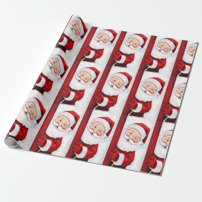 Papel De Regalo Ilustracion Jolly Santa Claus (Desenrollado)