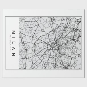 Papel De Regalo Ilustracion Mapa de Milán