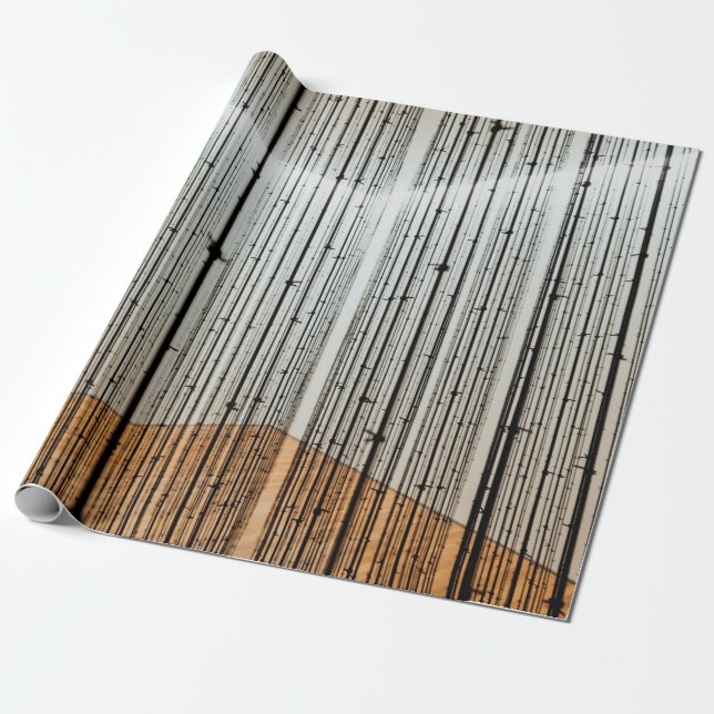 Papel De Regalo Ilustracion marrón y negro (Desenrollado)