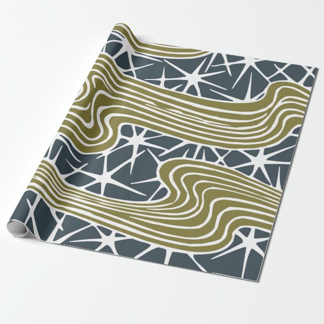 Papel De Regalo Ilustracion moderno abstracto de mediados de siglo (Desenrollado)