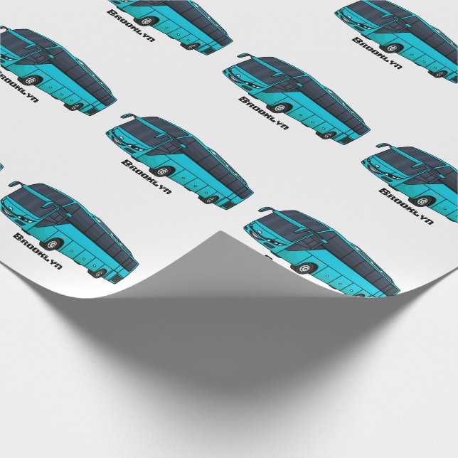 Papel De Regalo Ilustracion moderno de personalizado de autobús de (Esquina)