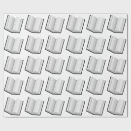 Papel De Regalo Ilustracion MOTIF DE LIBRO NEGRO Y BLANCO