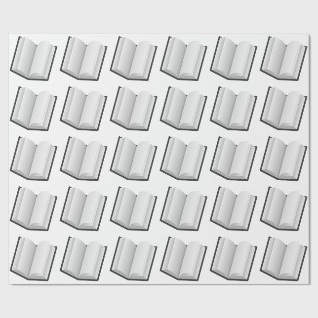 Papel De Regalo Ilustracion MOTIF DE LIBRO NEGRO Y BLANCO (Superficie plana)