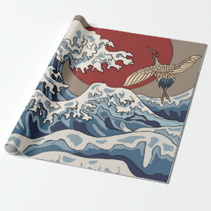 Papel De Regalo Ilustracion ondulado japonés tradicional C