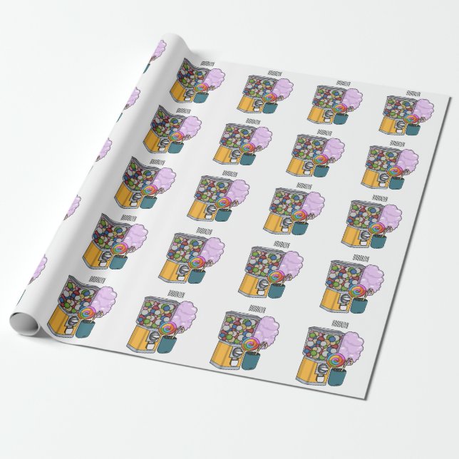 Papel De Regalo Ilustracion personalizado Candy (Desenrollado)
