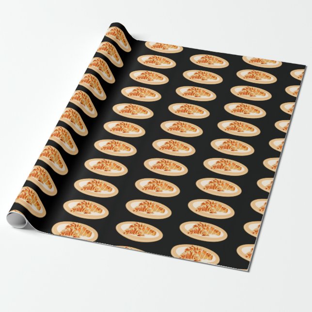 Papel De Regalo Ilustracion personalizado croissant (Desenrollado)