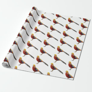 Papel De Regalo Ilustracion personalizado de aves de faisán dorado